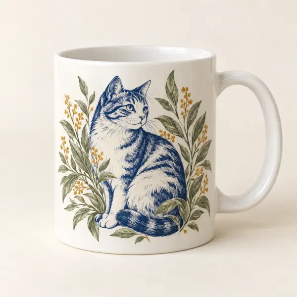 Garden Cat Ceramic Mug — main product view