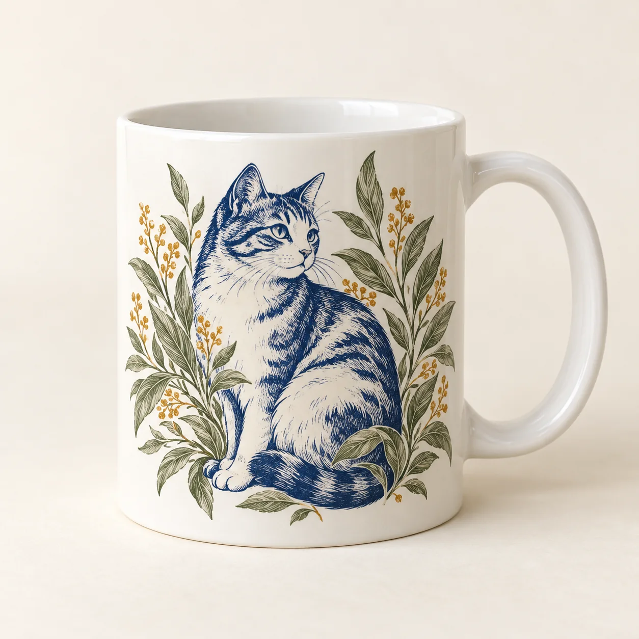 Garden Cat Ceramic Mug — main product view