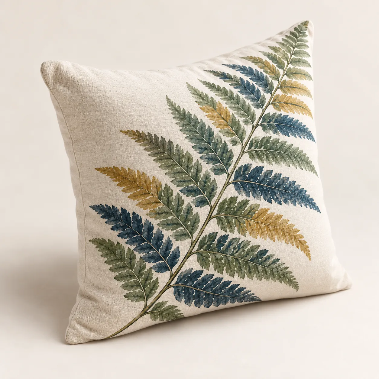 Pressed Fern Square Throw Pillow — alternate detail view