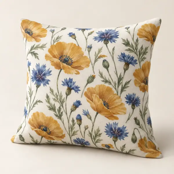 Harvest Blooms Square Throw Pillow — main product view