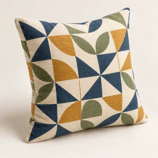 Patchwork Garden Square Throw Pillow — alternate detail view