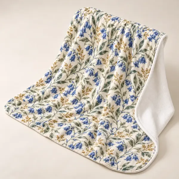 Bluebell Drift Velveteen Plush Blanket — alternate detail view