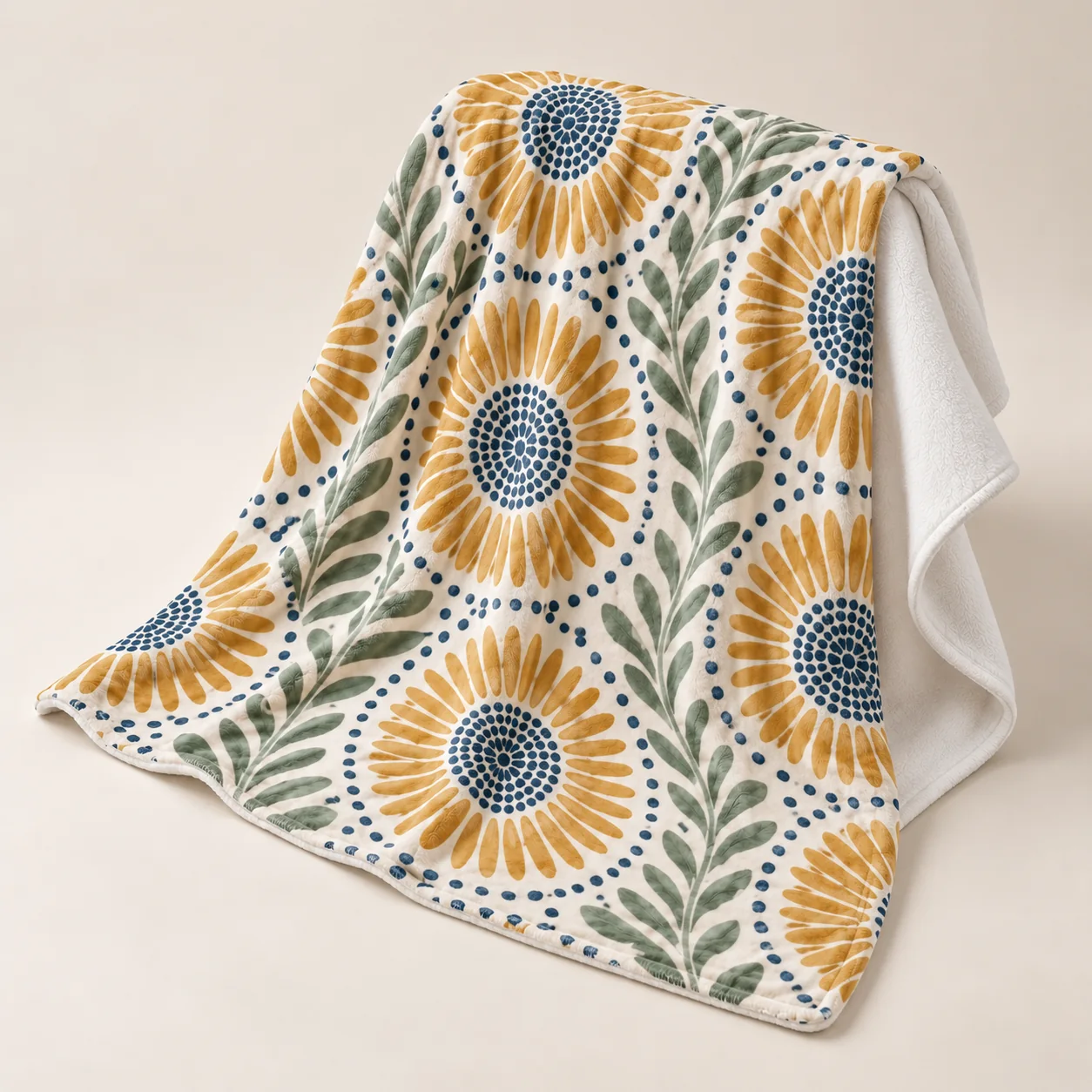 Ochre Sunburst Velveteen Plush Blanket — alternate detail view