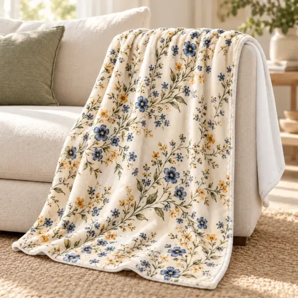 Meadow Paths Velveteen Plush Blanket — lifestyle view