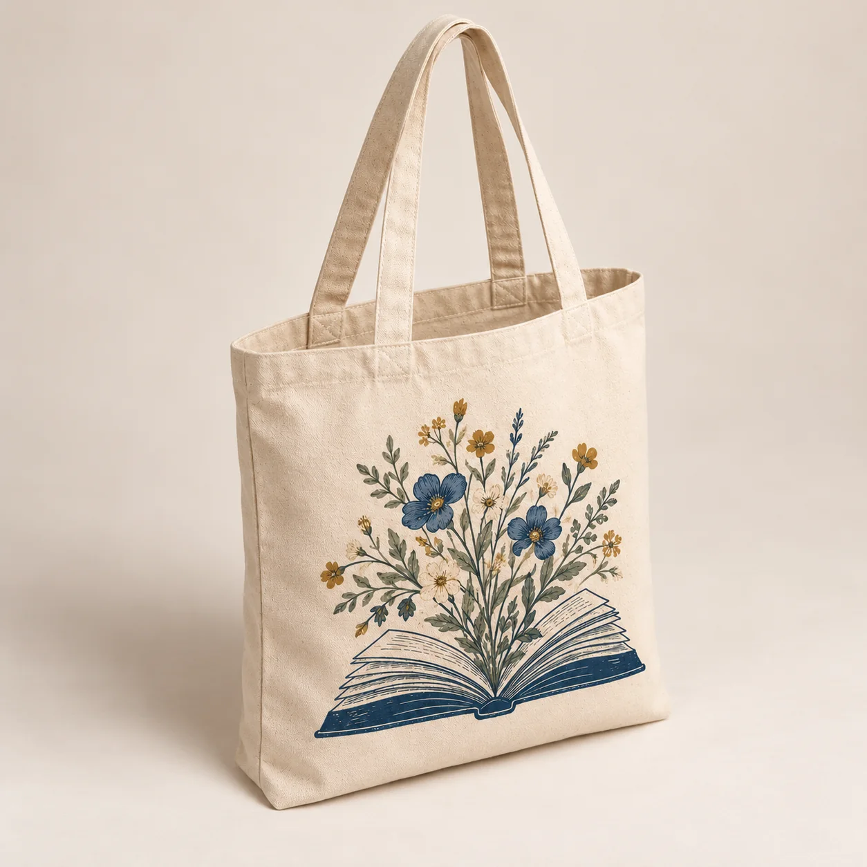 Reading Garden Natural Cotton Tote — alternate detail view