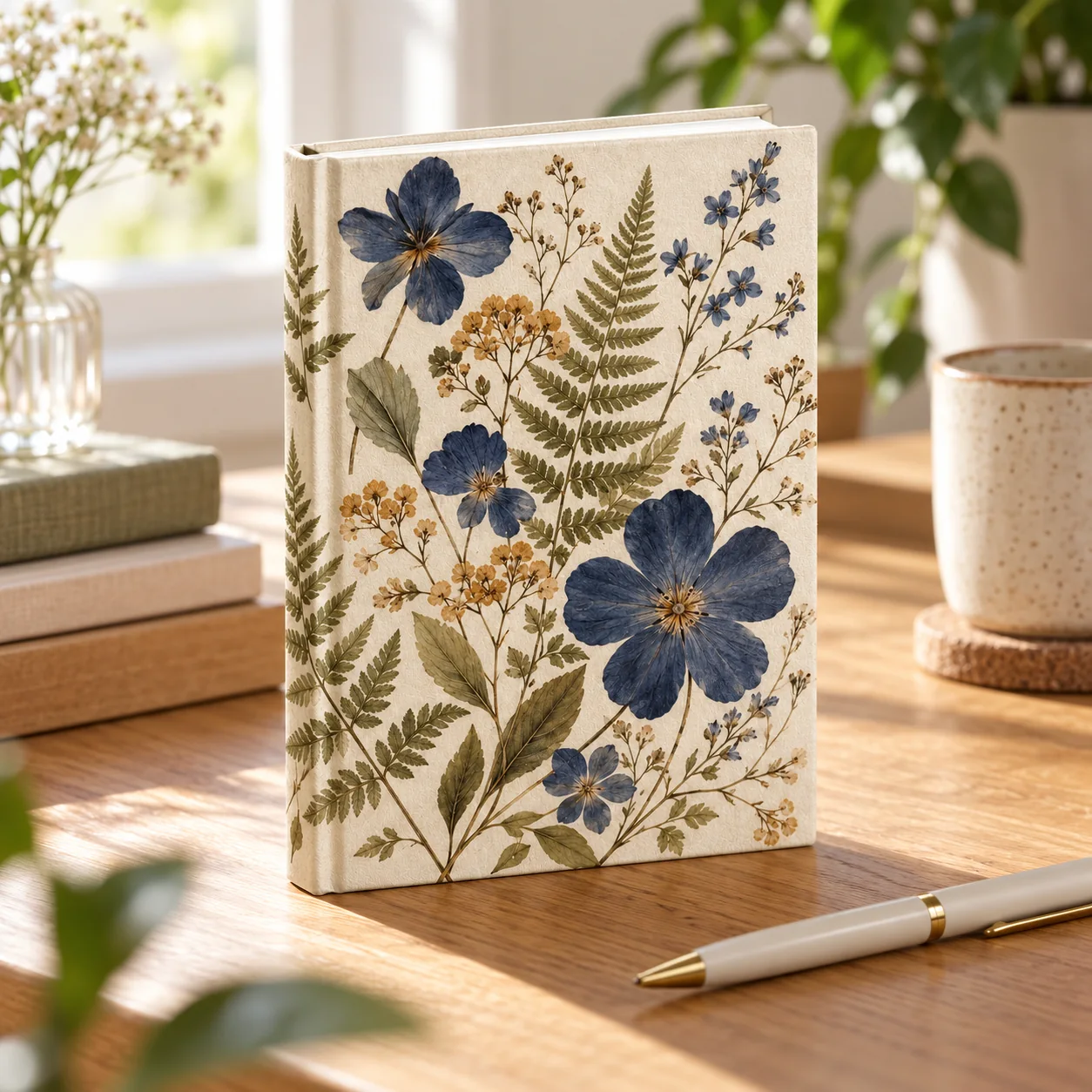 Quiet Herbarium Matte Hardcover Journal — lifestyle view