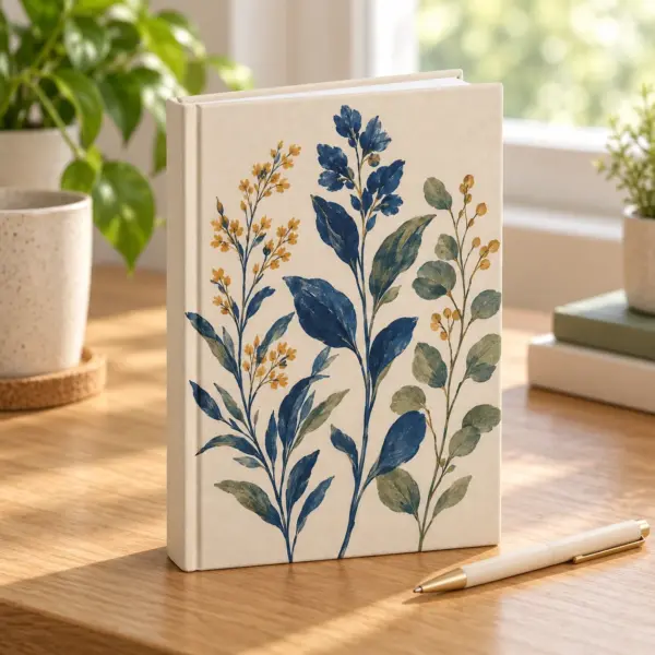 Wildflower Study Matte Hardcover Journal — lifestyle view