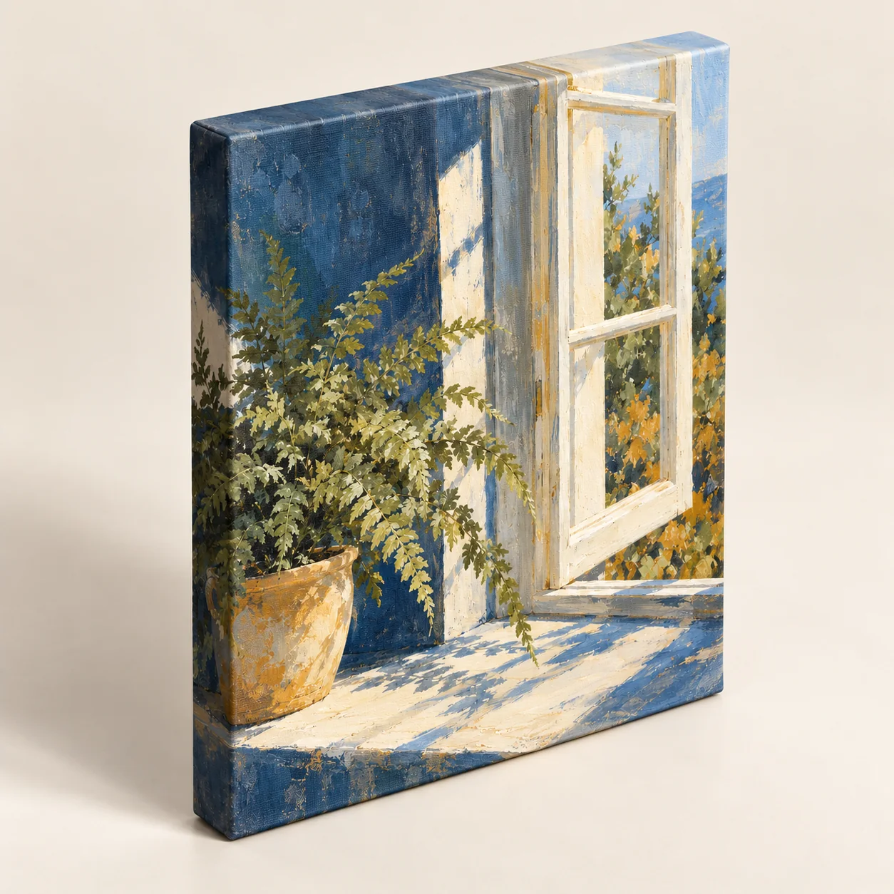 Fern Window Stretched Canvas Print — alternate detail view