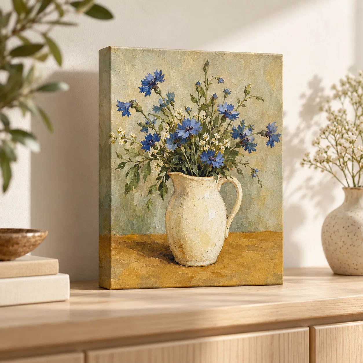 Garden Still Life Stretched Canvas Print — lifestyle view