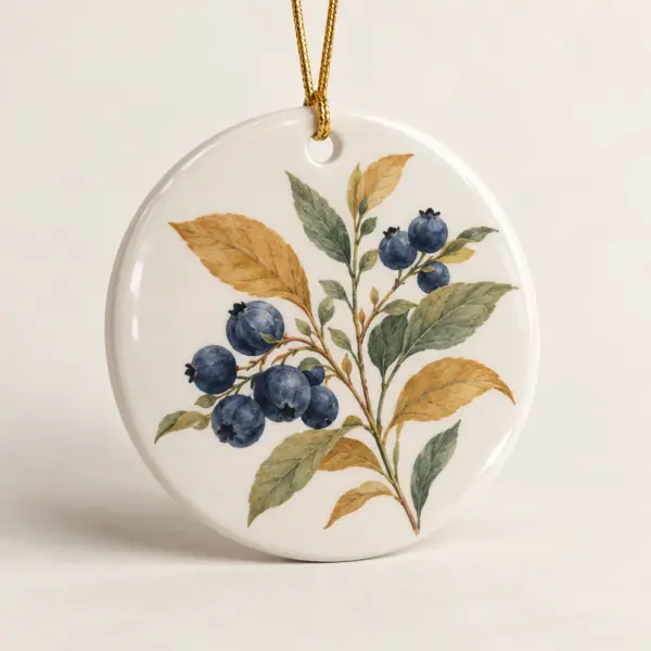 Winter Sprig Ceramic Keepsake Ornament — main product view