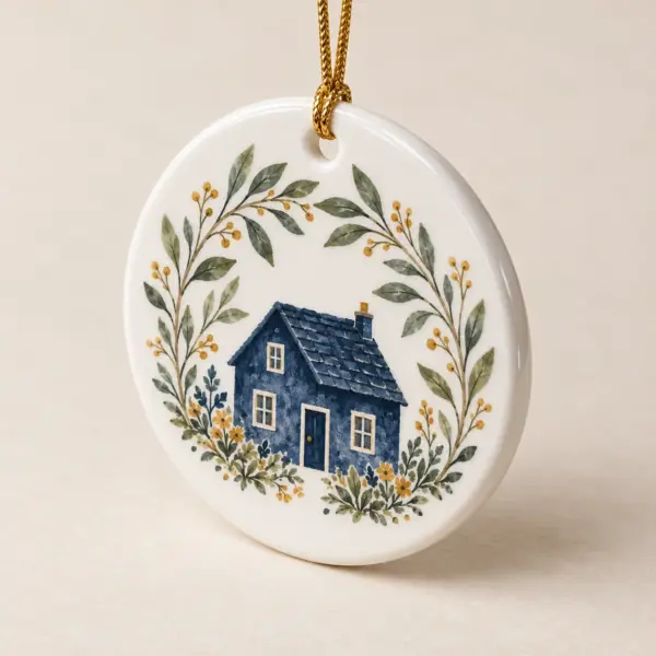 Little House Ceramic Keepsake Ornament — alternate detail view
