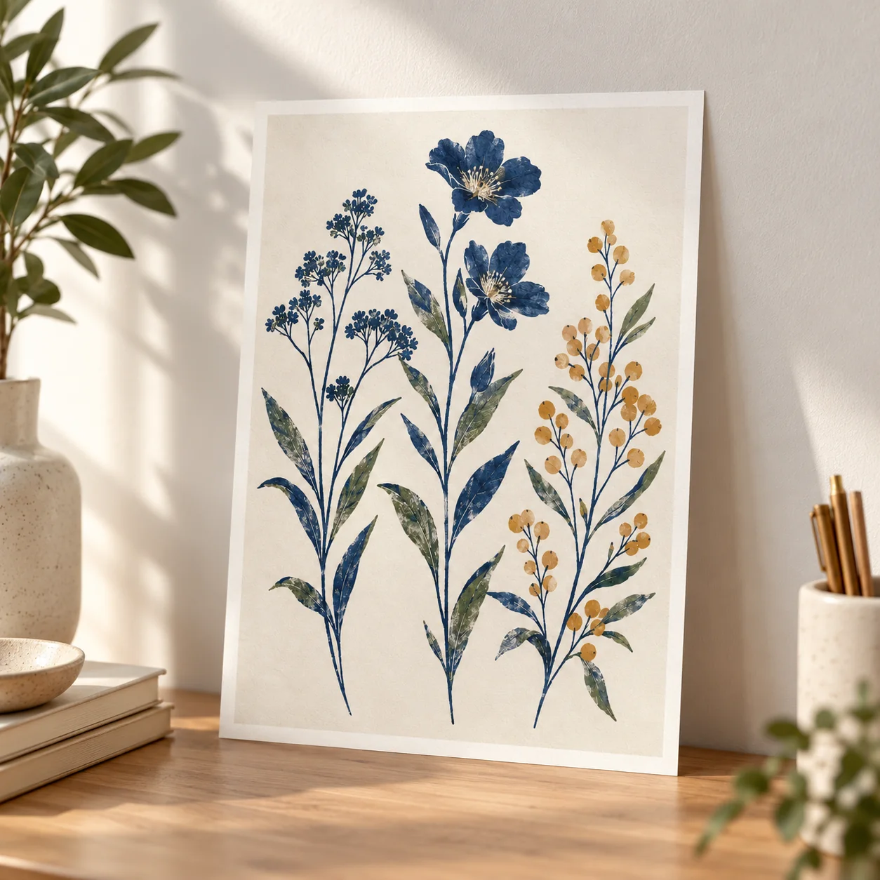 Botanical Lines Matte Art Poster — lifestyle view