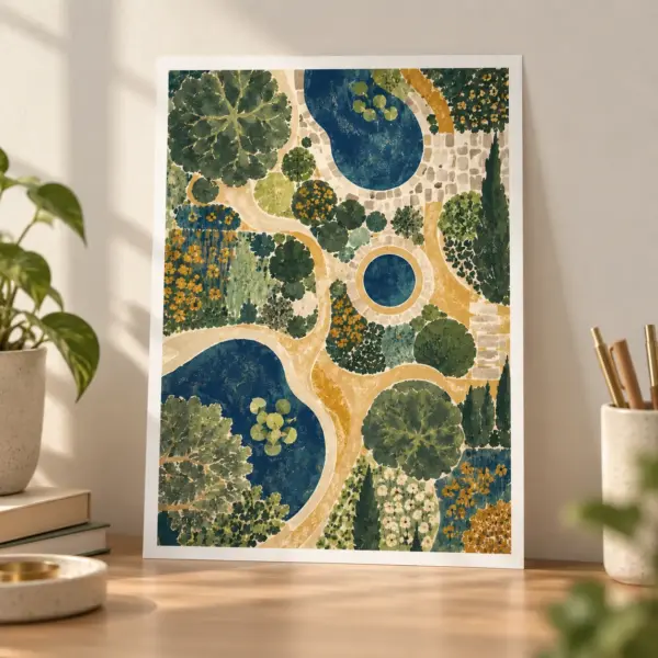 Meadow Map Matte Art Poster — lifestyle view