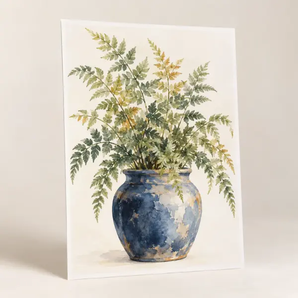 Blue Pot Study Matte Art Poster — main product view