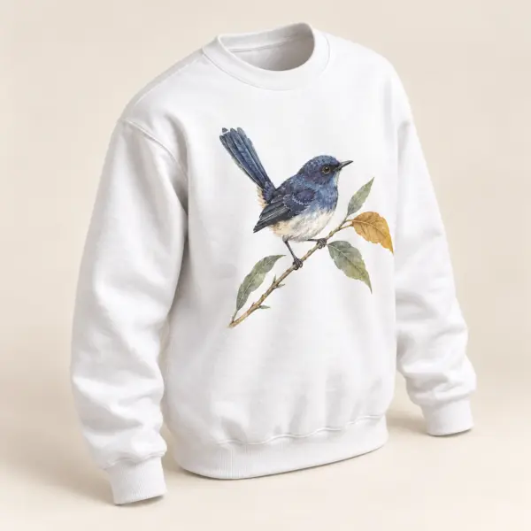 Cottage Wren Printed Crewneck Sweatshirt — alternate detail view
