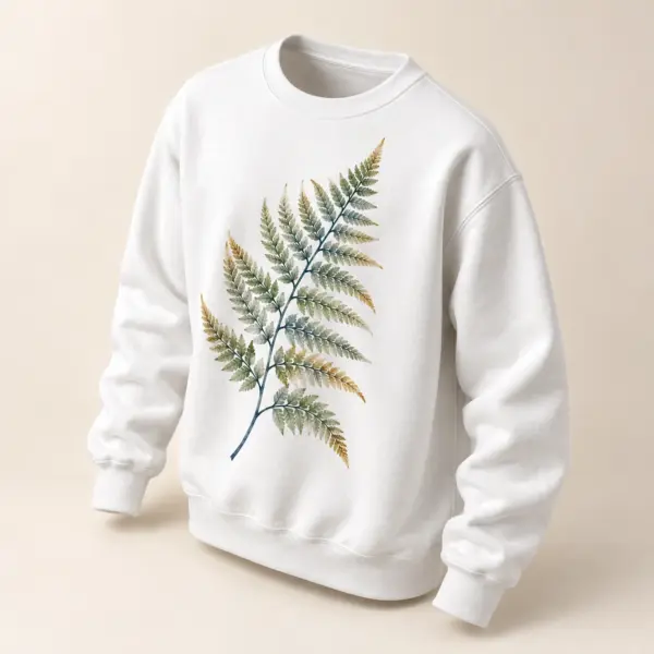 Gentle Fern Printed Crewneck Sweatshirt — alternate detail view